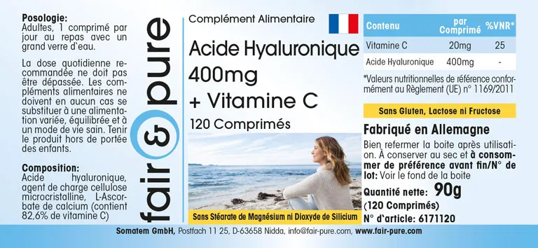 Ácido hialurónico 400mg + Vitamina C