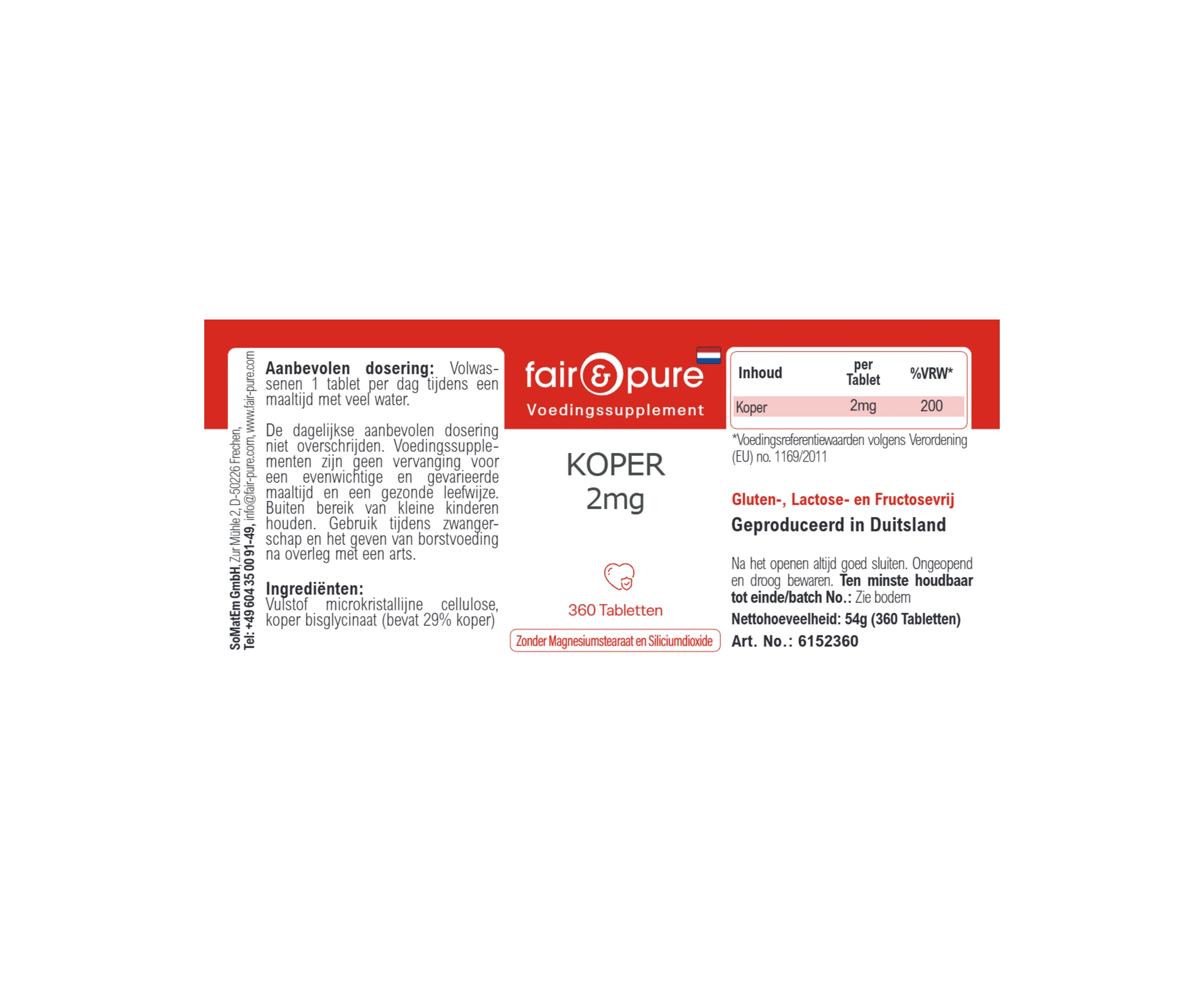Copper 2mg - 360 Tablets | fair-pure
