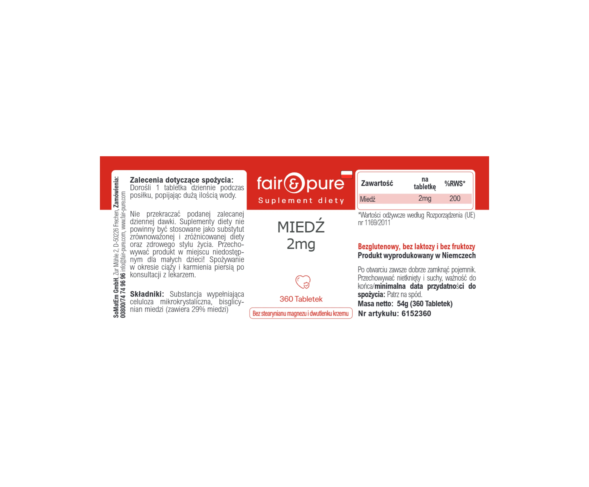 Copper 2mg - 360 Tablets | fair-pure