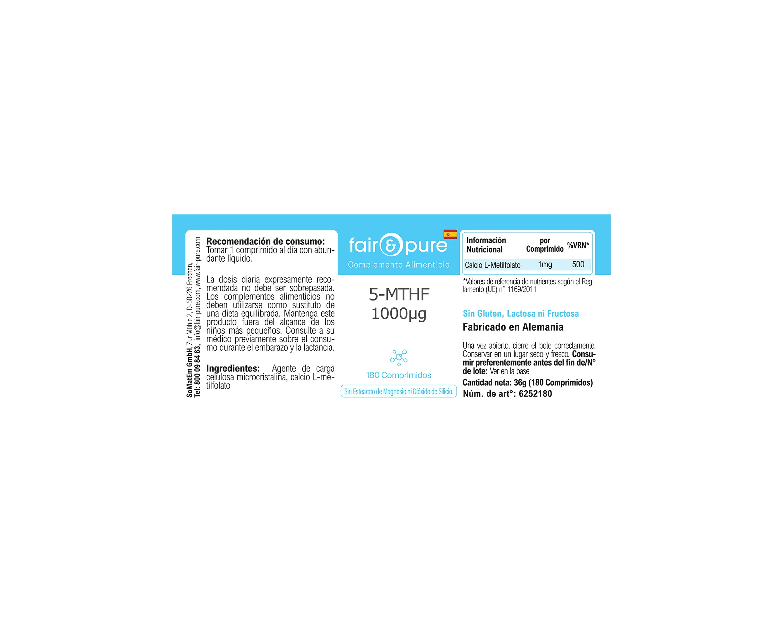 5-MTHF 1000µg - 180 Tabletten | fair-pure