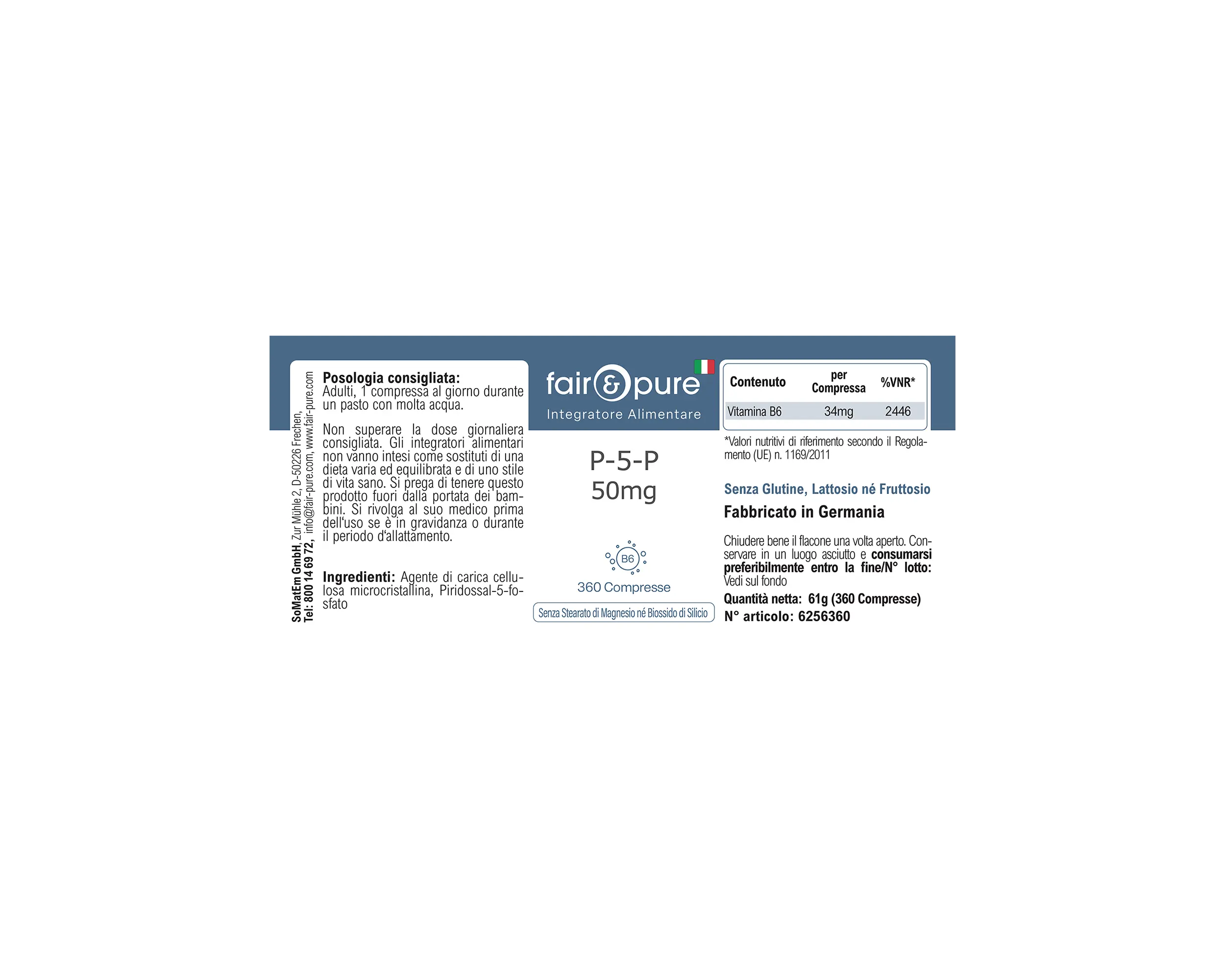 P-5-P 50mg - 360 Comprimidos | fair-pure