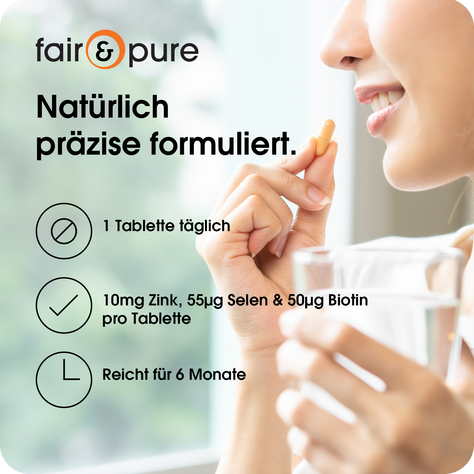 Biotin Complex with Zinc and Selenium - 180 Tablets | fair-pure