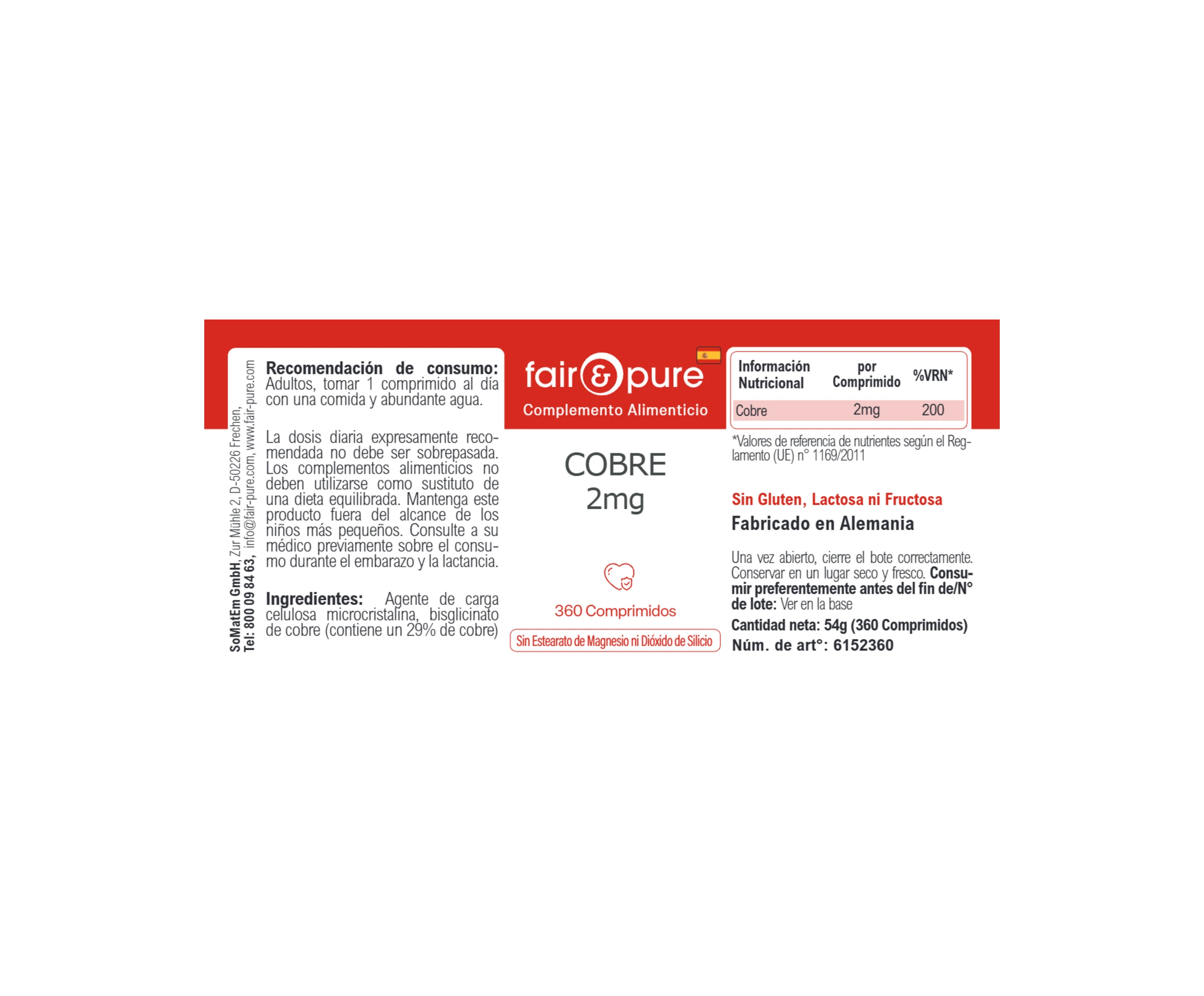 Copper 2mg - 360 Tablets | fair-pure