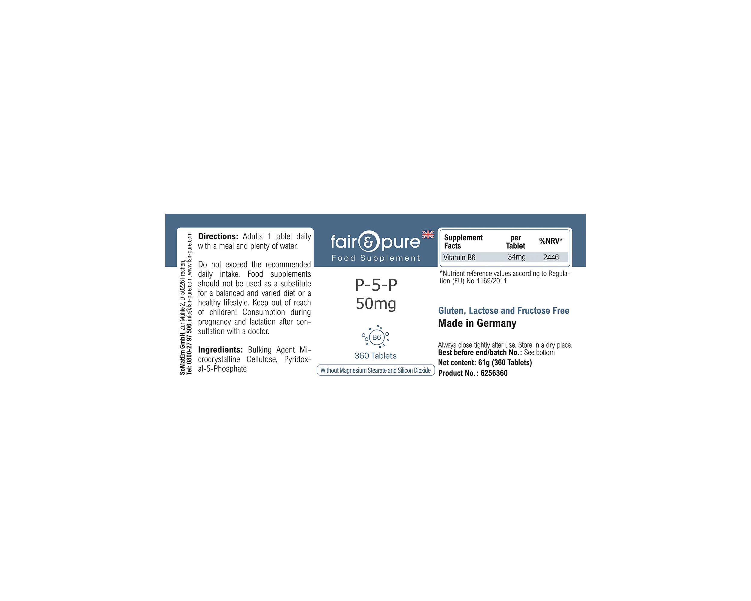 P-5-P 50mg - 360 Comprimidos | fair-pure