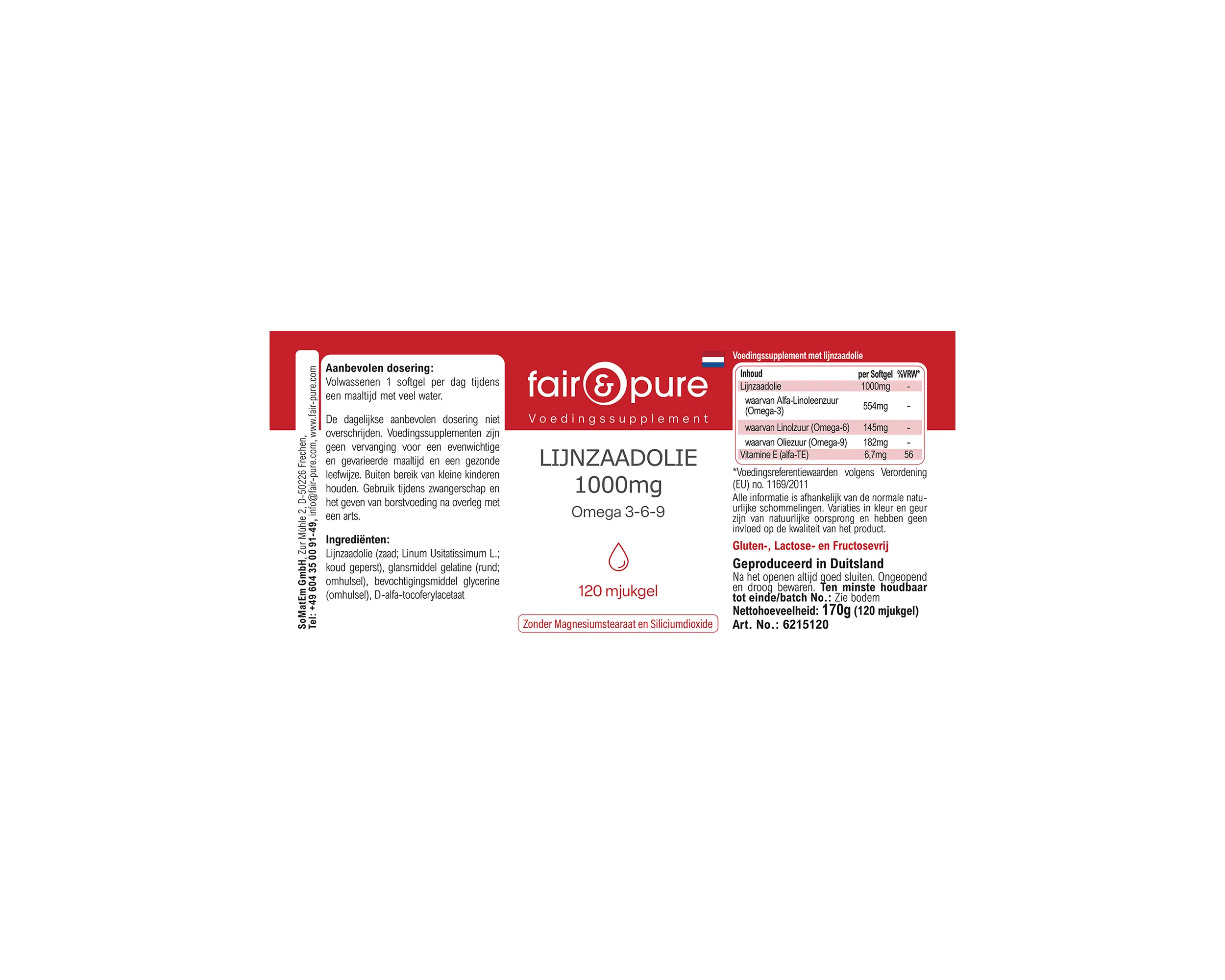 Flaxseed Oil 1000mg Omega 3-6-9 - 120 Softgels | fair-pure