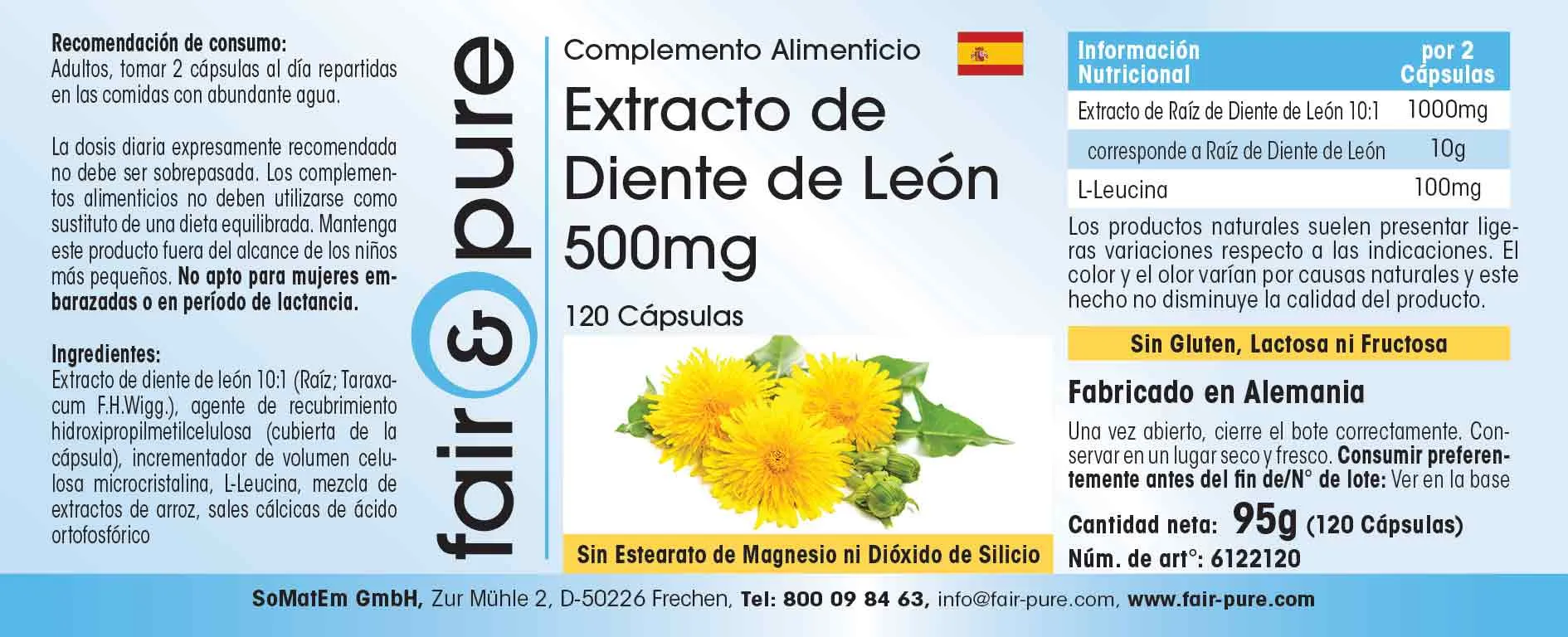 Extracto de Diente de León 500mg
