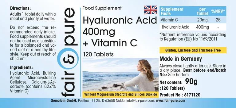 Hyaluronzuur 400mg + Vitamine C
