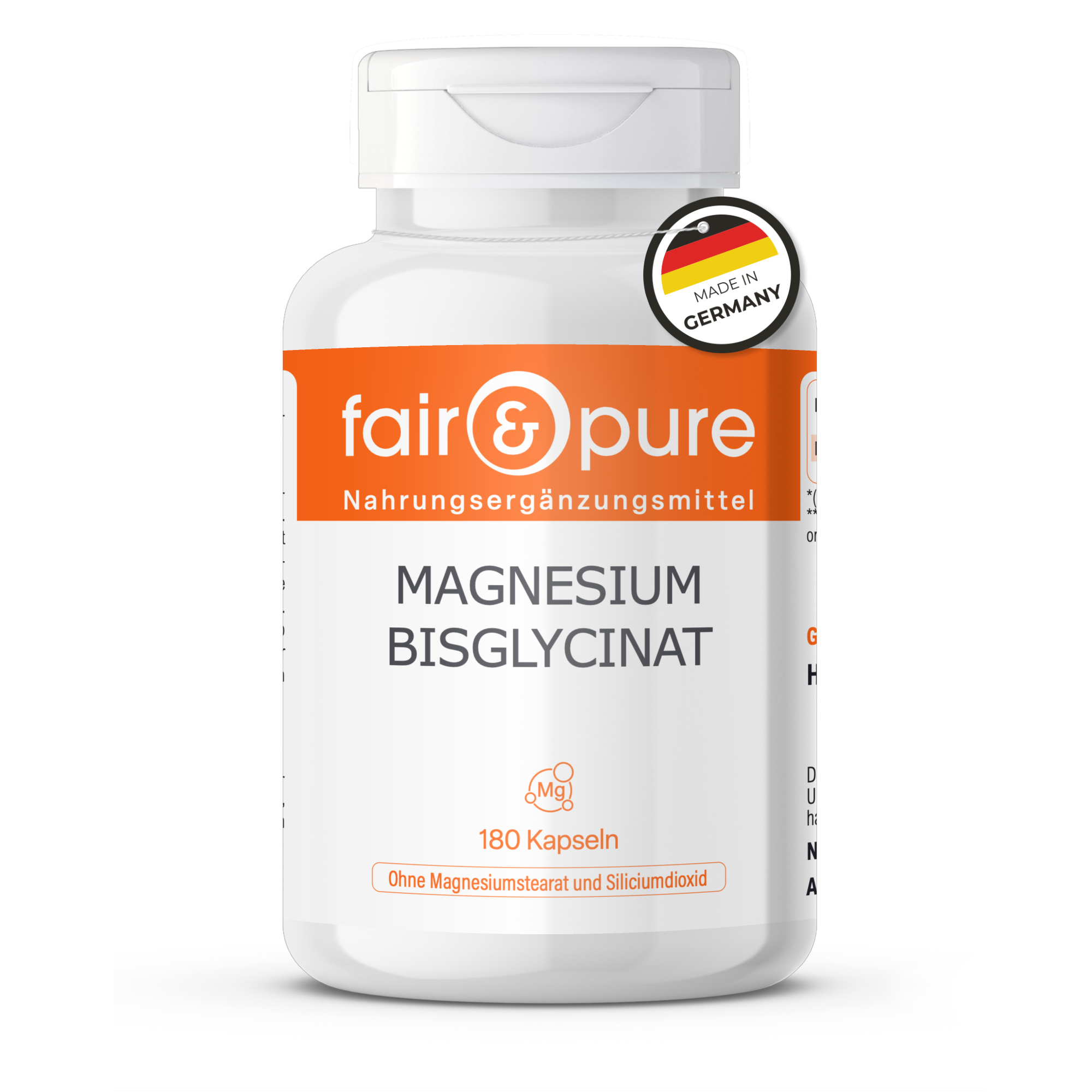 Bisglicinato di magnesio - 180 capsule | fair-pure