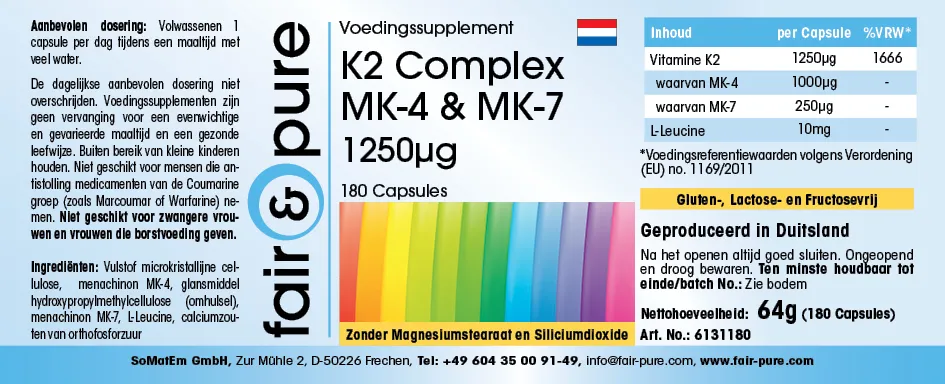 Complejo de Vitamina K2 1250µg