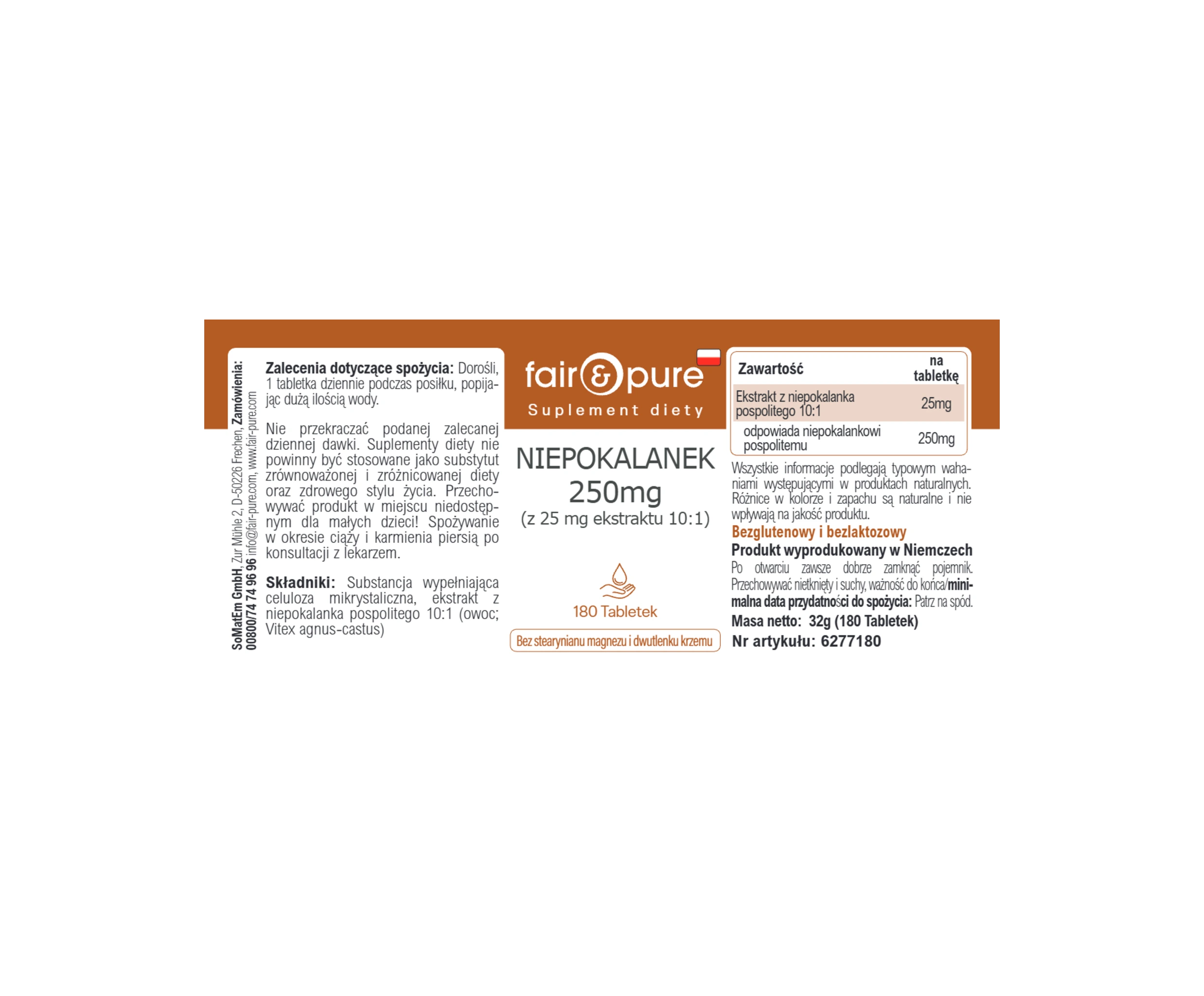 AGNOCASTO 250mg (a partir de 25mg de extracto 10:1) - 180 Comprimidos | fair-pure
