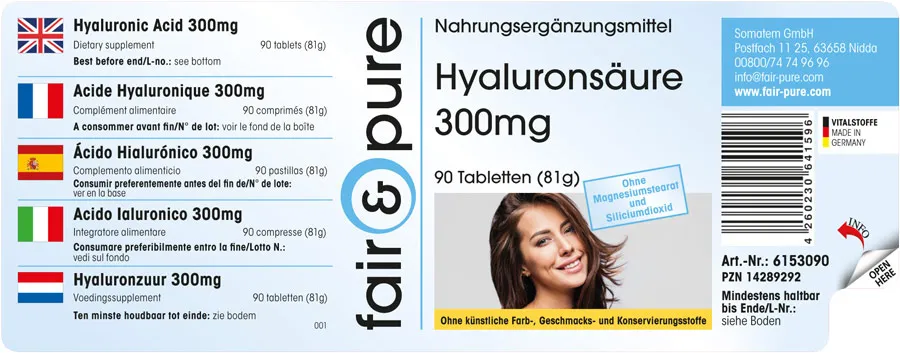 Hyaluronic acid 300mg