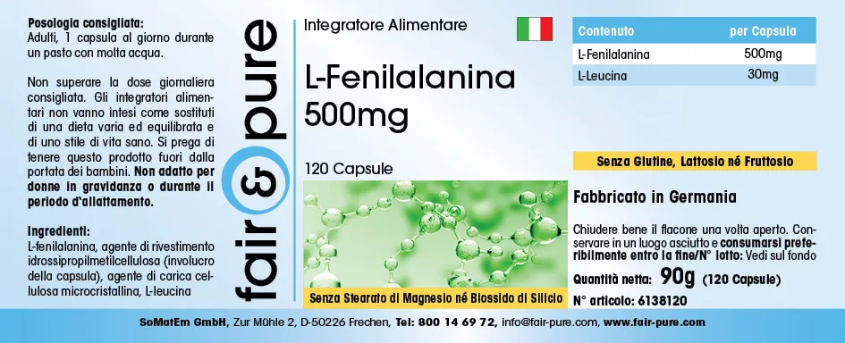  L-Fenylalanine 500mg
