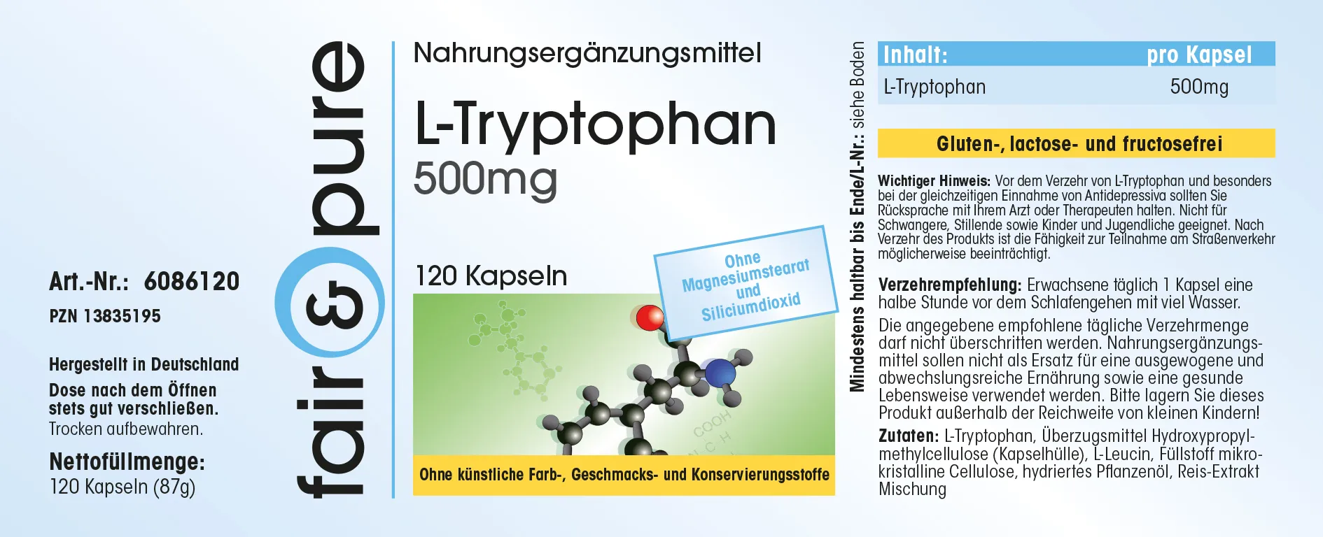 L-Triptofano 500mg