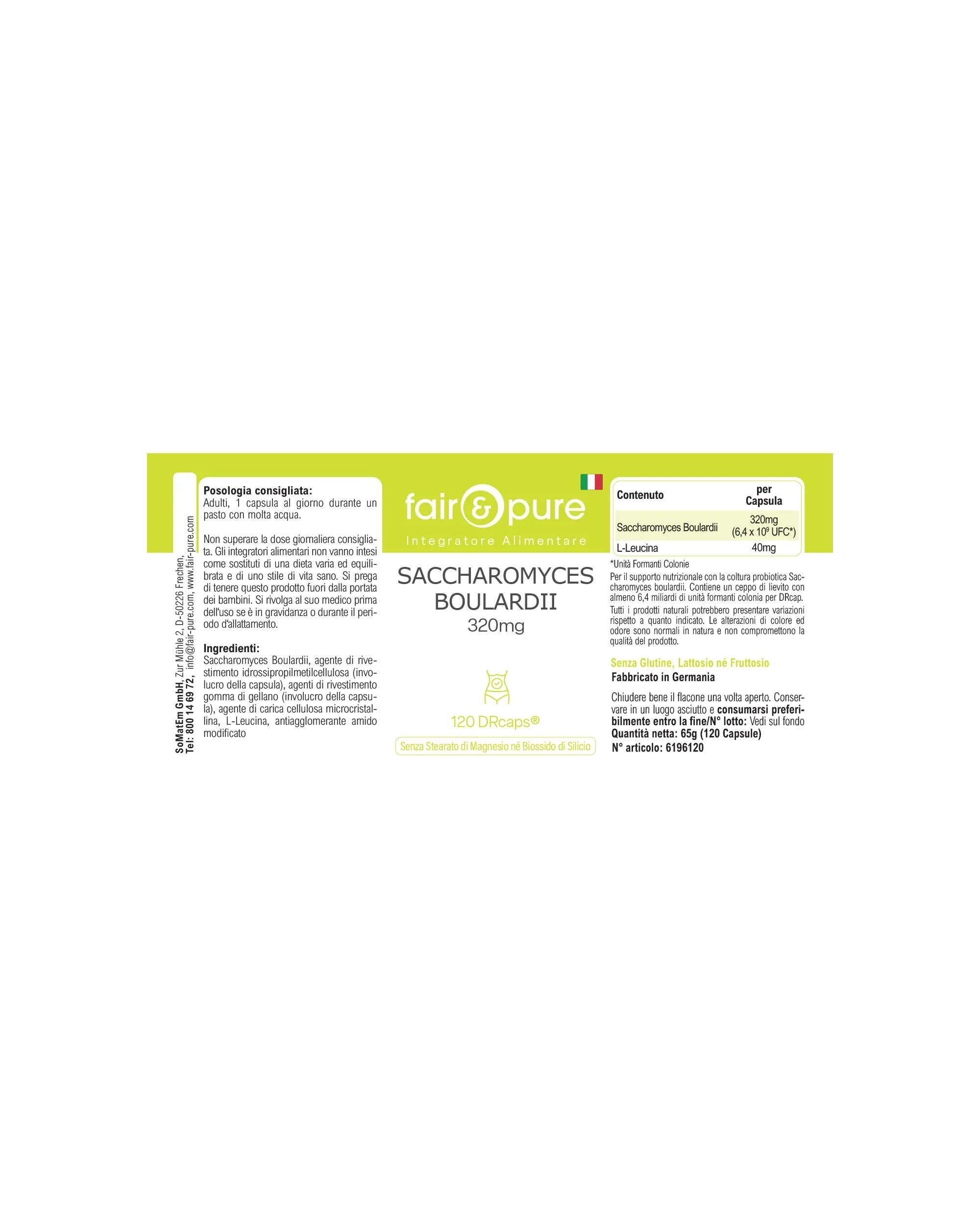 Saccharomyces boulardii - 120 DRcaps - schluckfreundlich | fair-pure