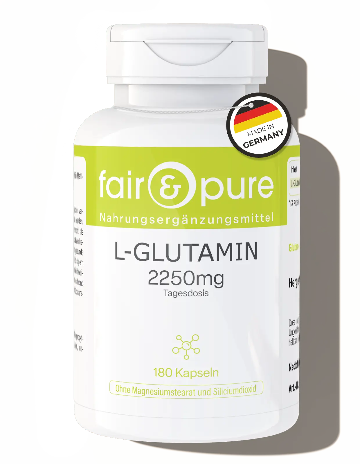 L-Glutamine 2250mg - 180 Capsules | fair-pure