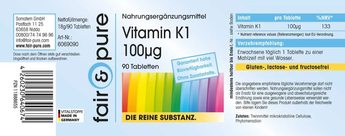 AUSGELISTET- Vitamin K1 100μg | fair-pure