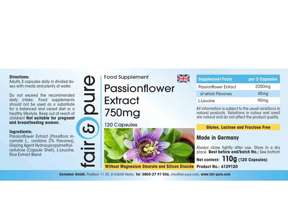 Passion Flower Extract 750mg
