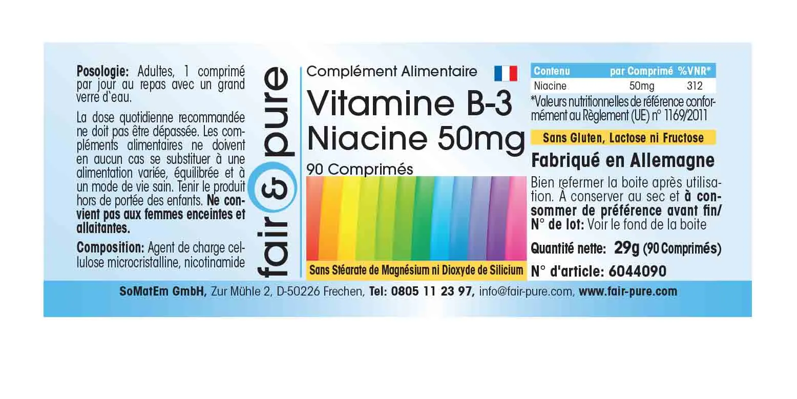 Vitamina B3 Niacina 50mg