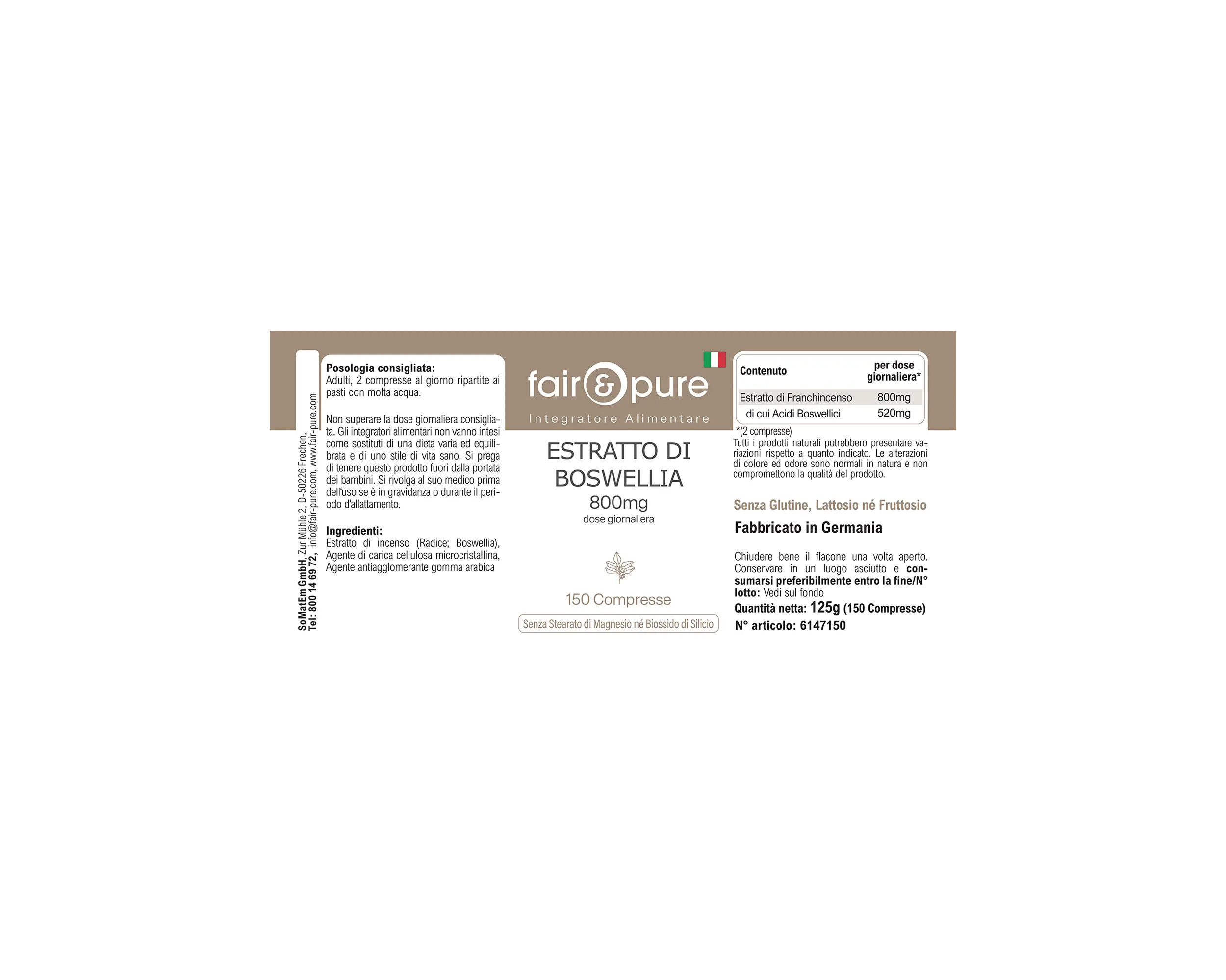 Boswellia Weihrauch Extrakt 400mg | fair-pure