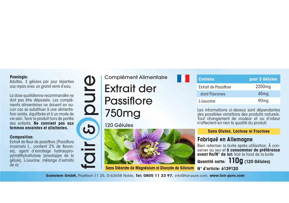 Extrait de Passiflore 750mg