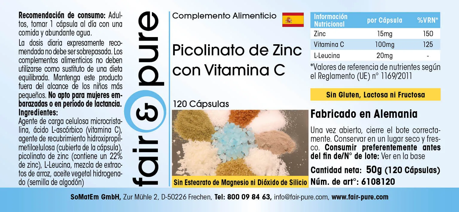 Zinc 15mg avec de la vitamine C
