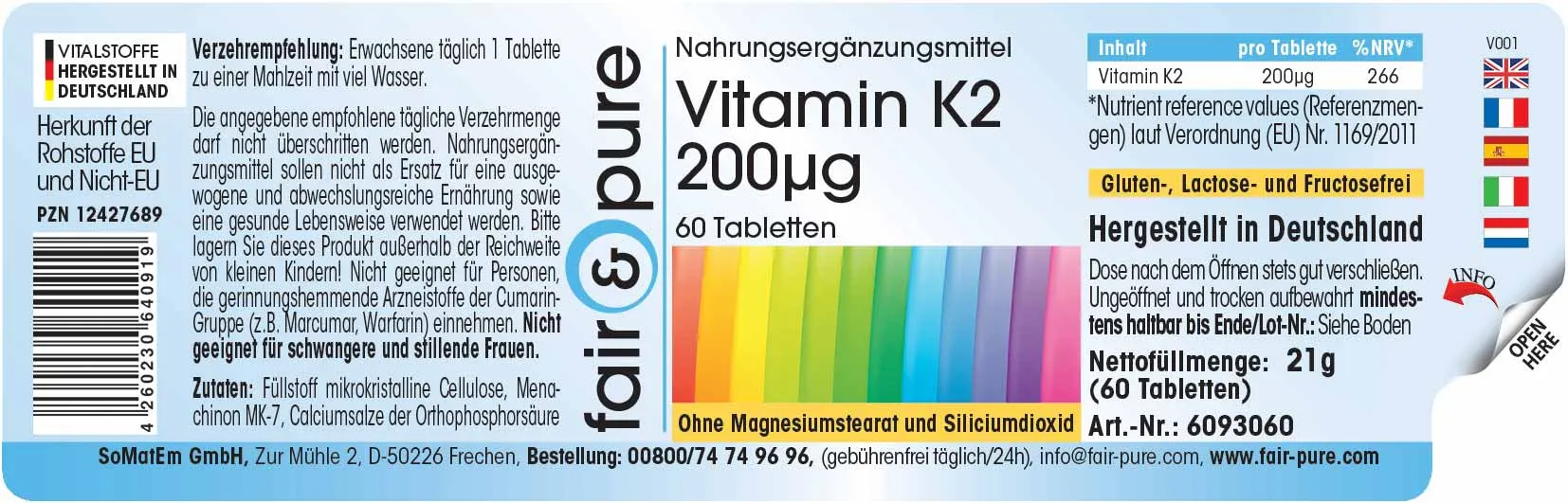 Vitamin K2 200µg | 60 Tabletten