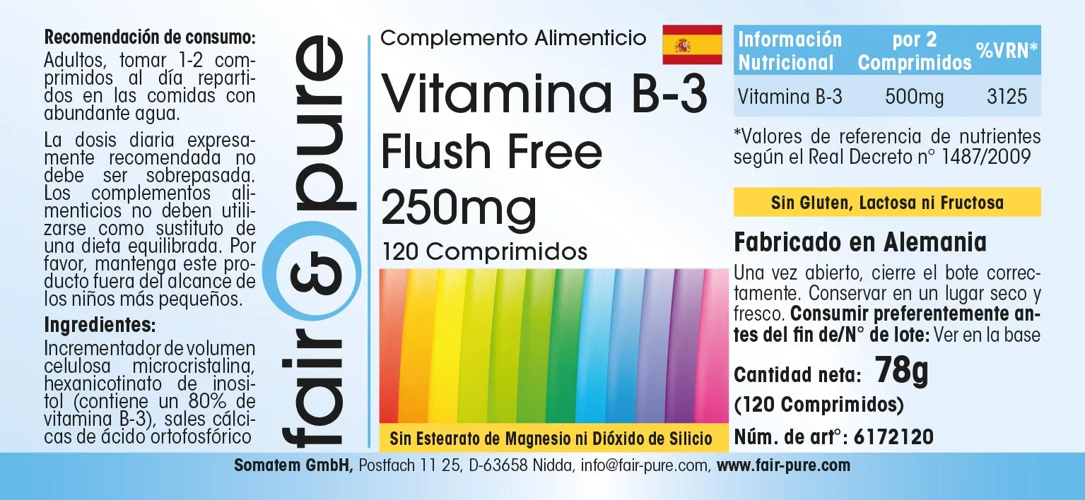 Vitamin B3 250mg Flush Free