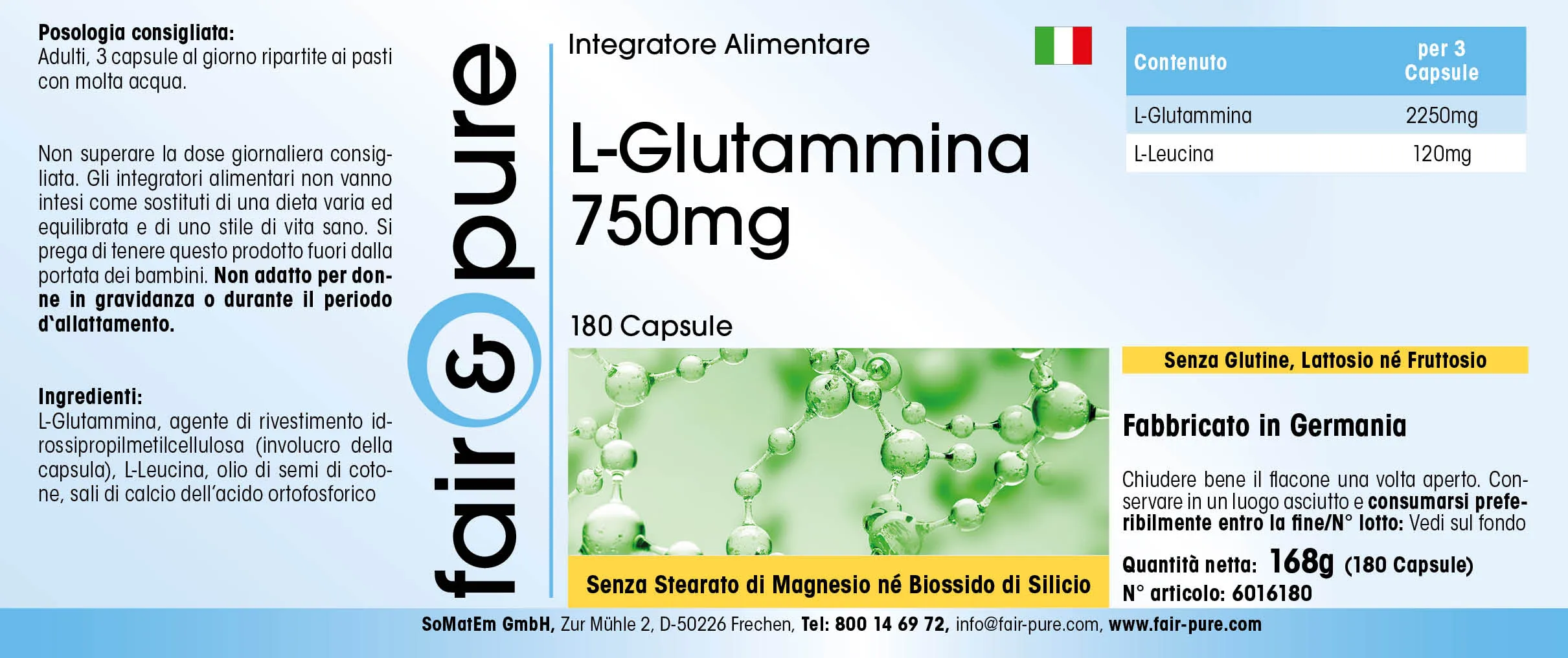 L-Glutamina 750mg