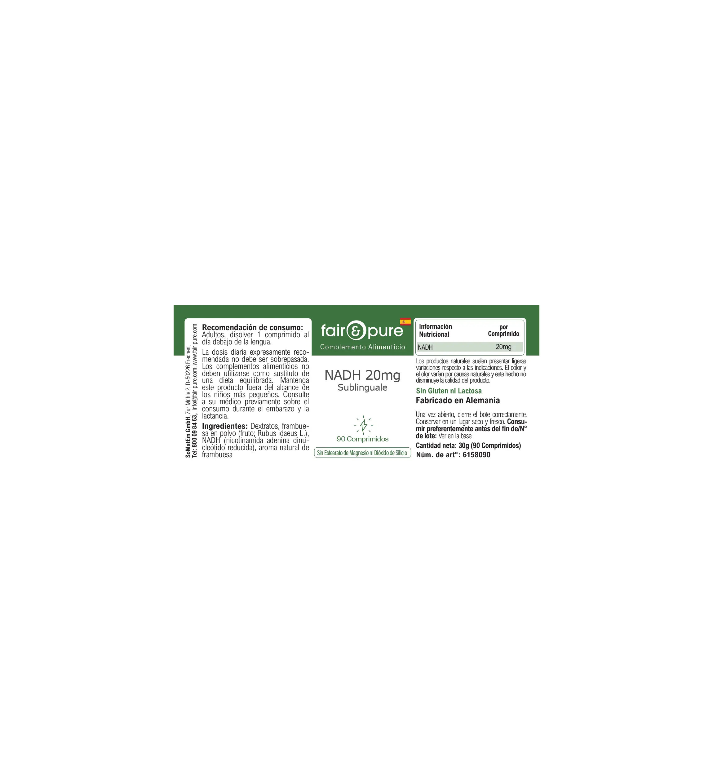 NADH 20 mg sublinguale - 90 compresse | fair-pure