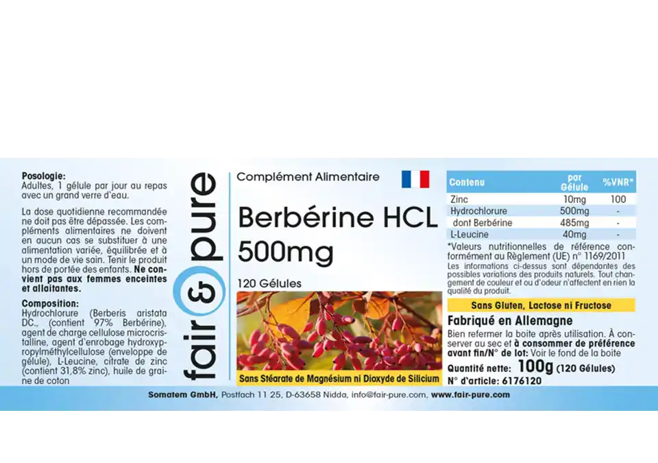 Berberine HCl 500mg