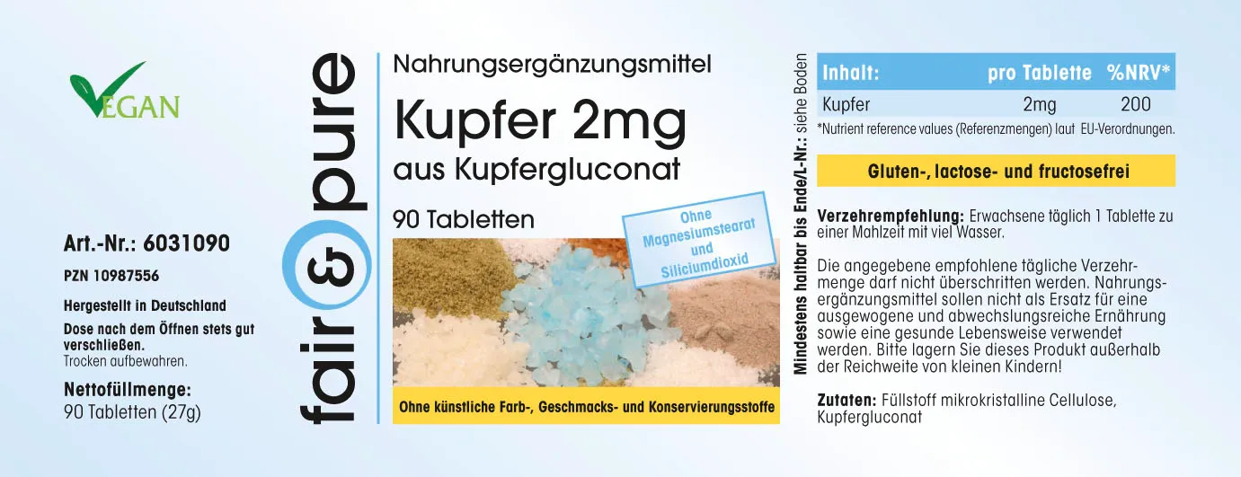Kupfer 2mg | 90 Tabletten
