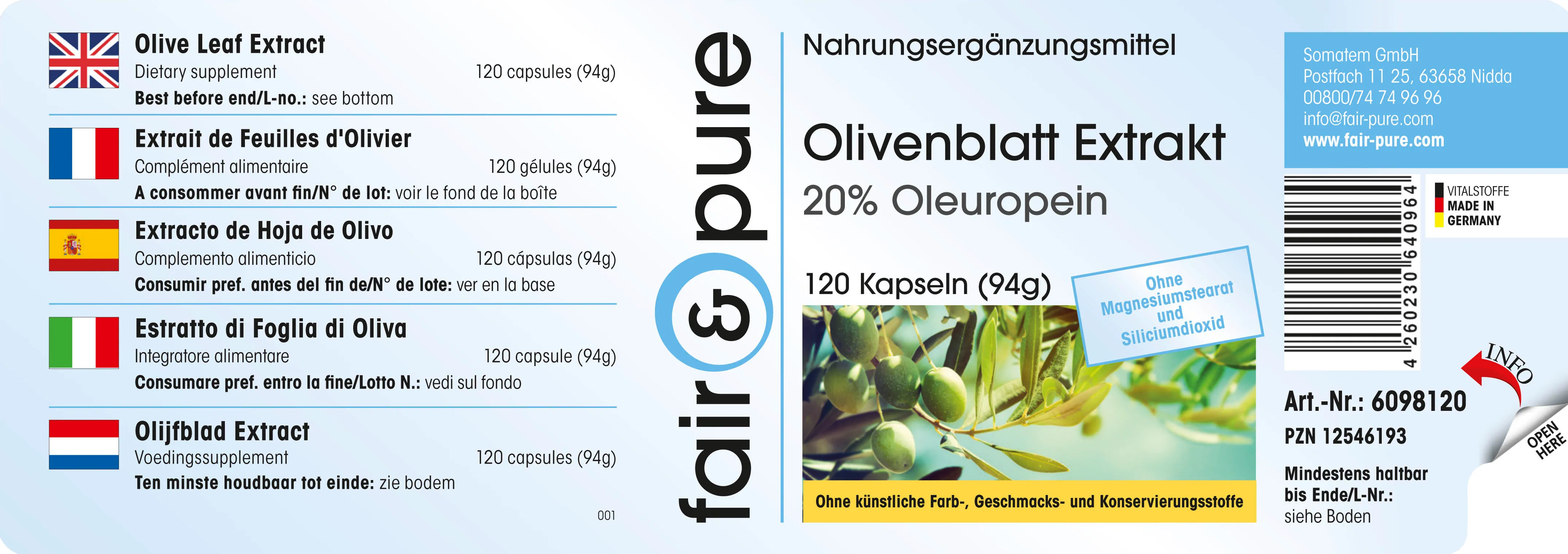 Olive Leaf Extract 500mg
