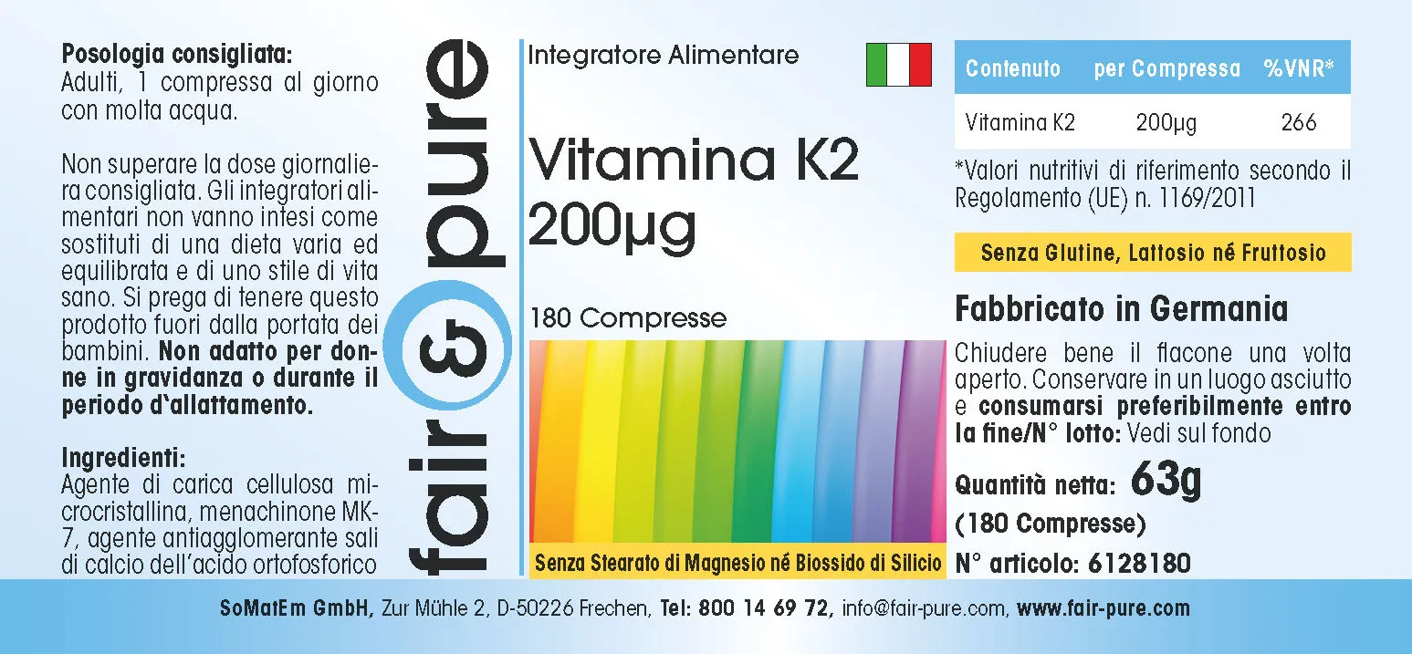 Vitamina K2 200µg