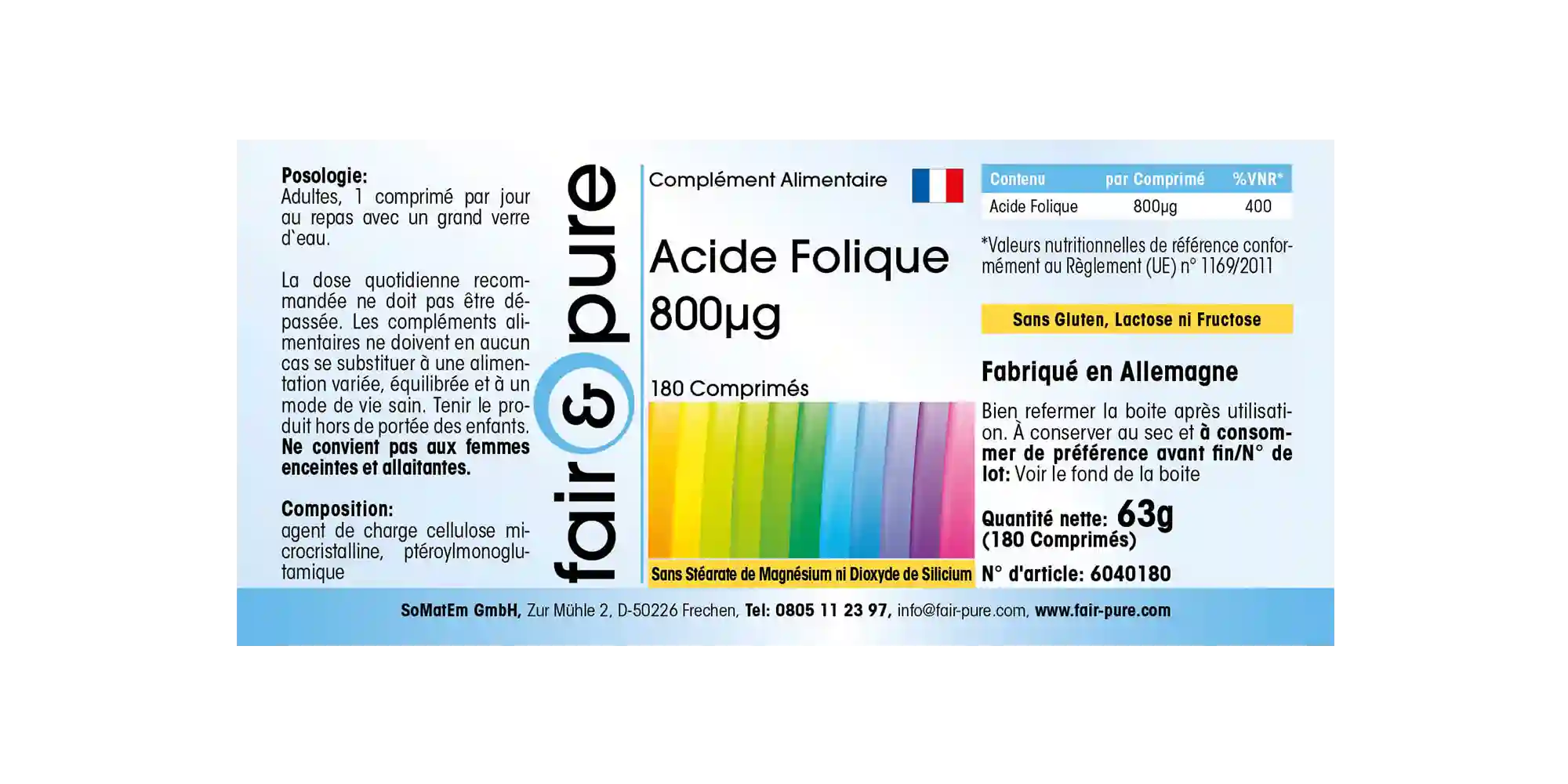 Acide folique 800µg