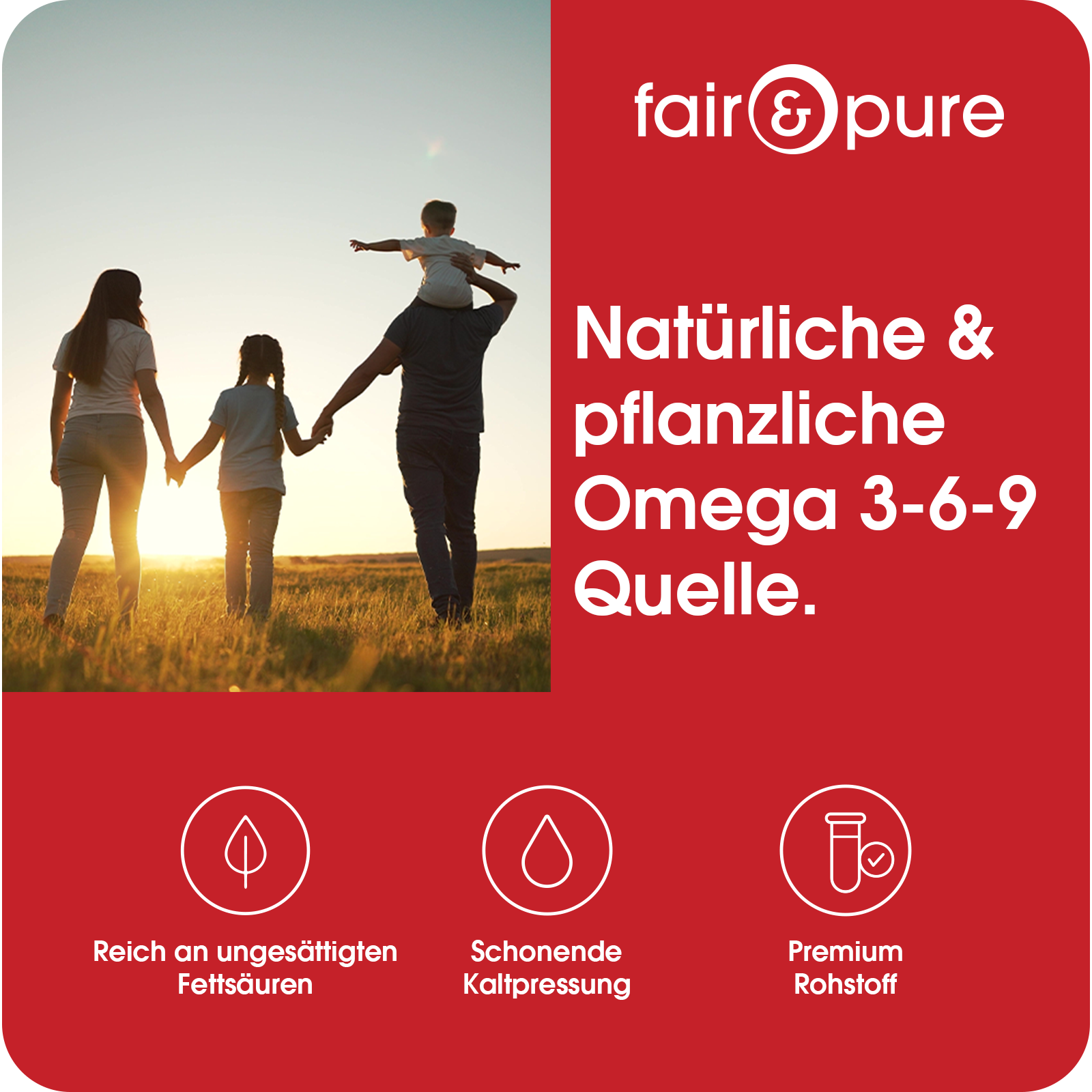 Leinöl 1000mg Omega 3-6-9 - 120 Softgels | fair-pure