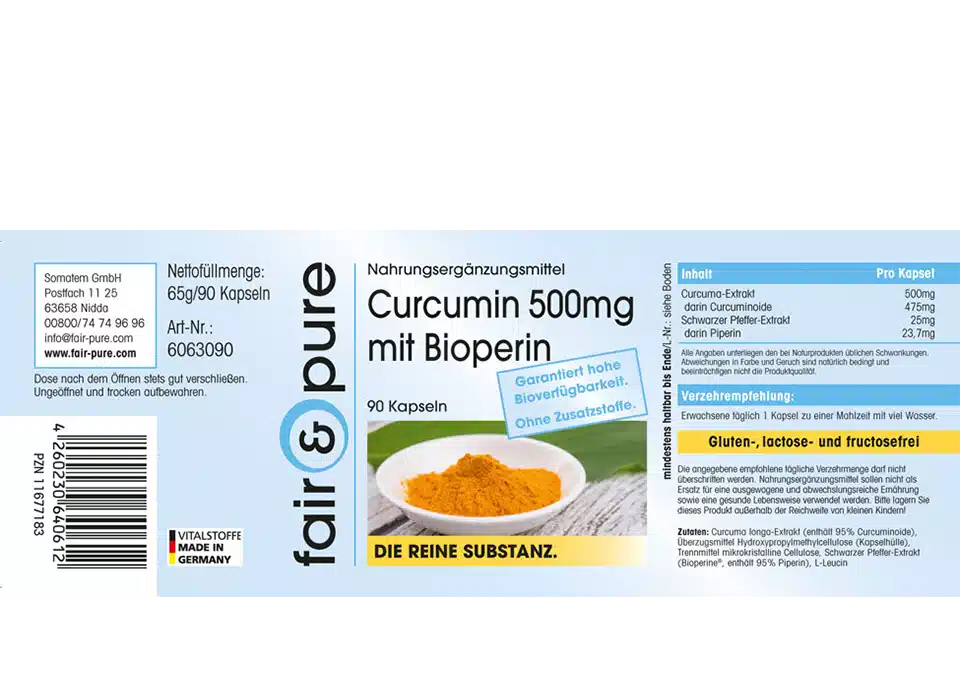 Curcumin 500mg with Bioperine