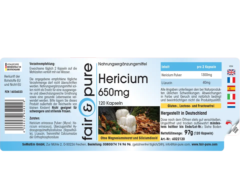 Hericium 650mg