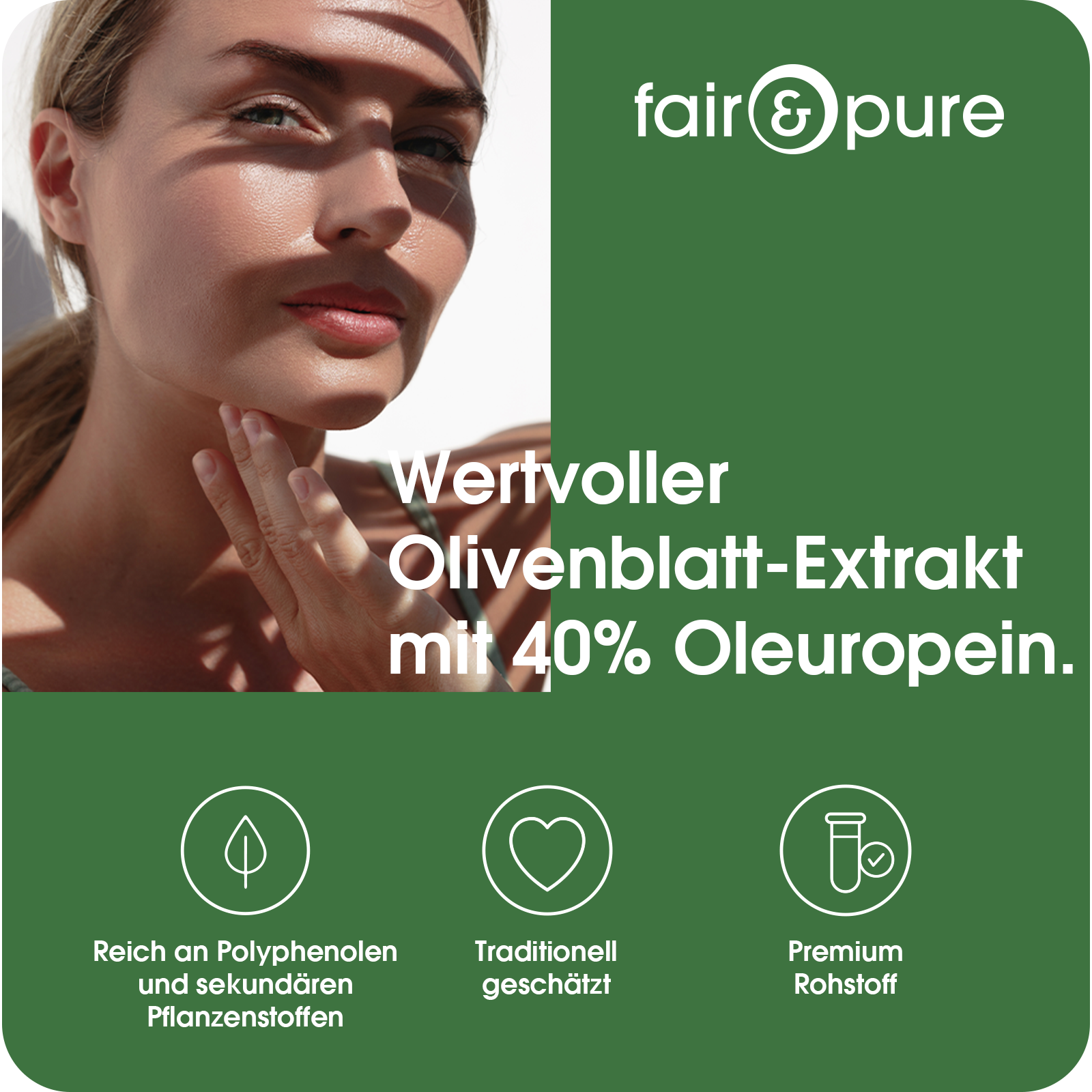 Estratto di foglia d’olivo con 40% di oleuropeina - 180 capsule | fair-pure
