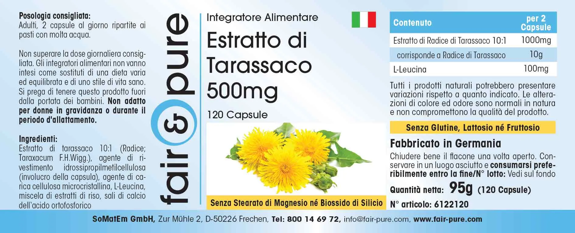 Estratto di dente di leone 400mg