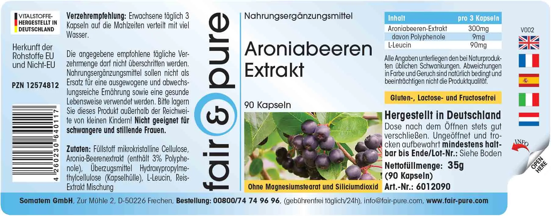 Aronia berry with anthocyanins