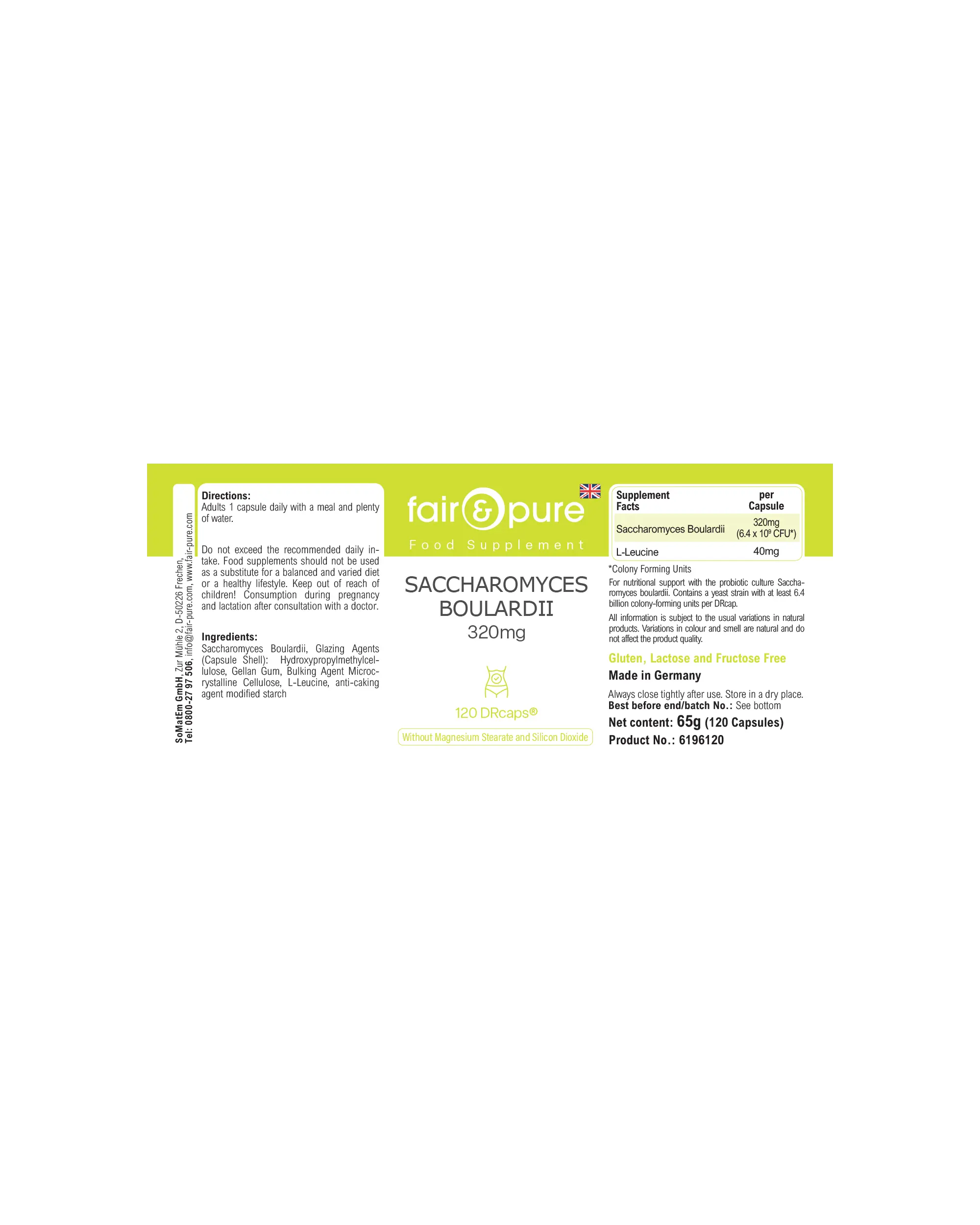 Saccharomyces boulardii - 120 DRcaps - schluckfreundlich | fair-pure