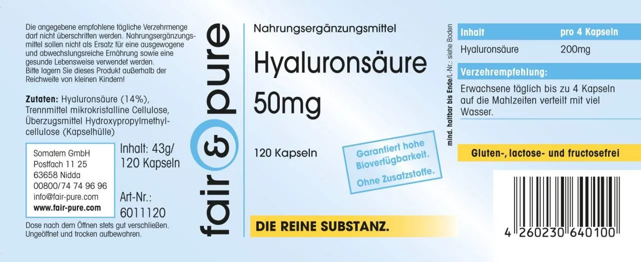 Hyaluronic acid 50mg