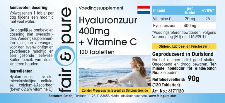 Hyaluronic acid 400mg + Vitamin C