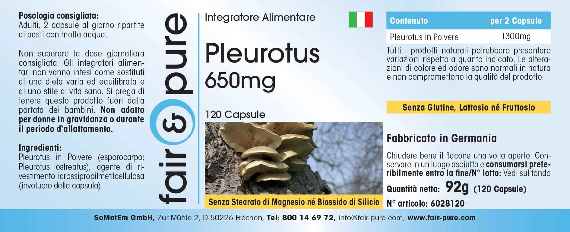 Pleurotus 650mg