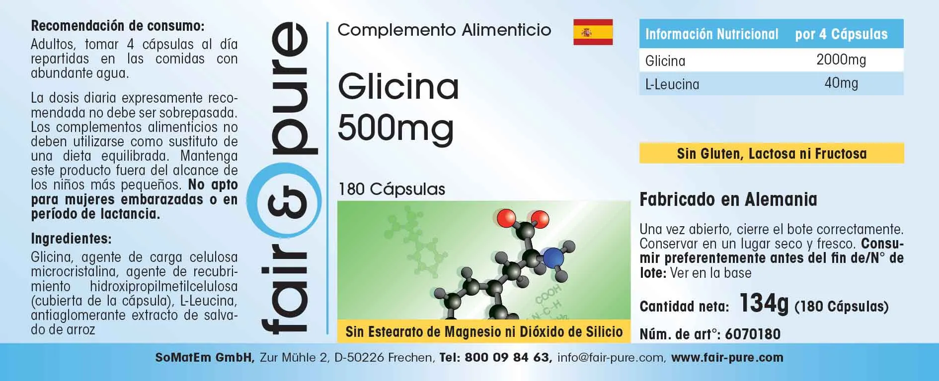 Glicina 500mg