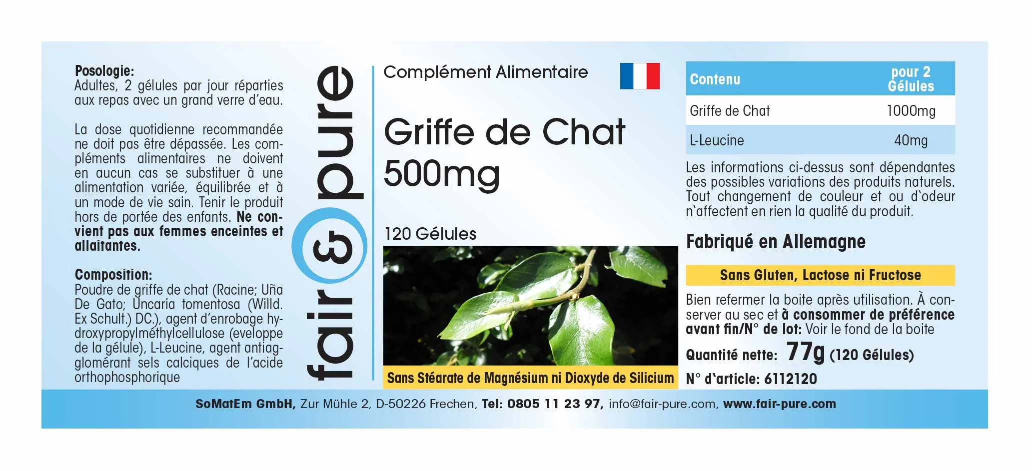 Griffe de chat 500mg