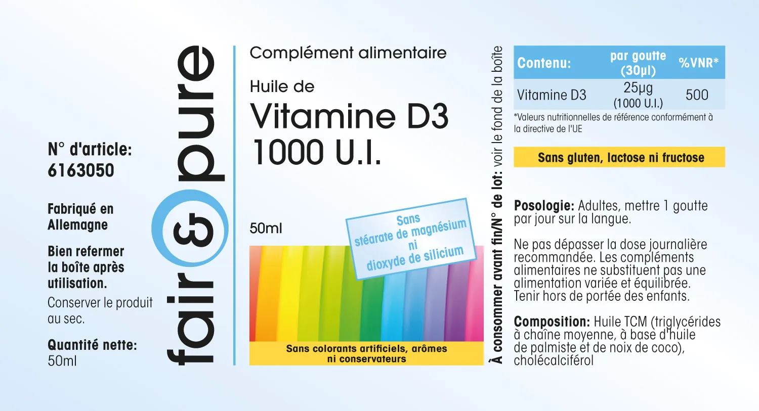 Vitamin D3 liquid 1000 I.U.