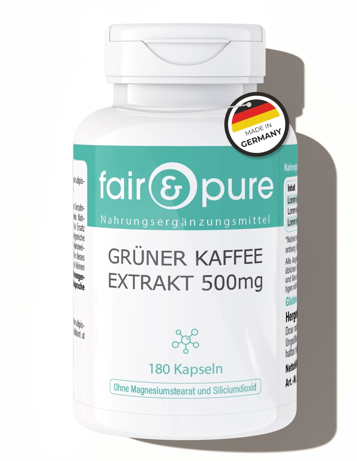 Grüner Kaffee Extrakt 500mg | fair-pure