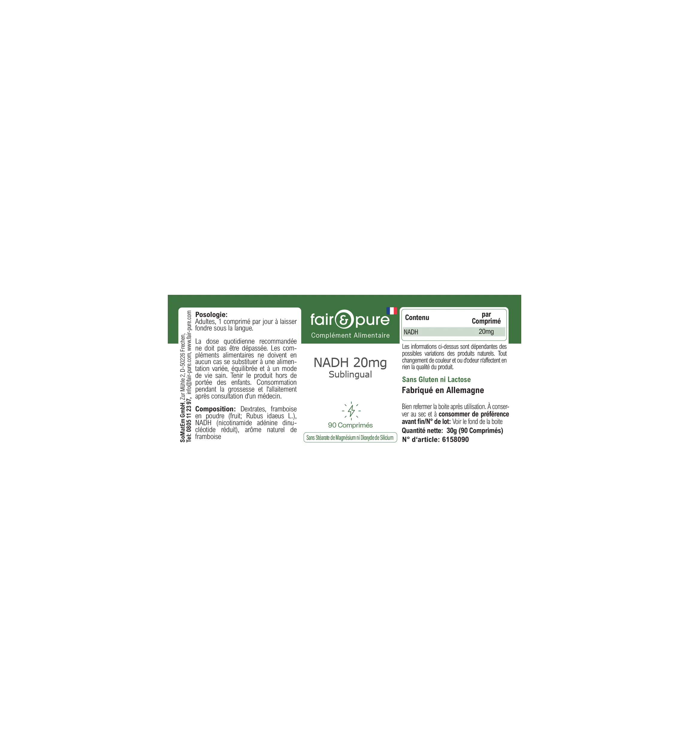 NADH 20 mg sublinguale - 90 compresse | fair-pure