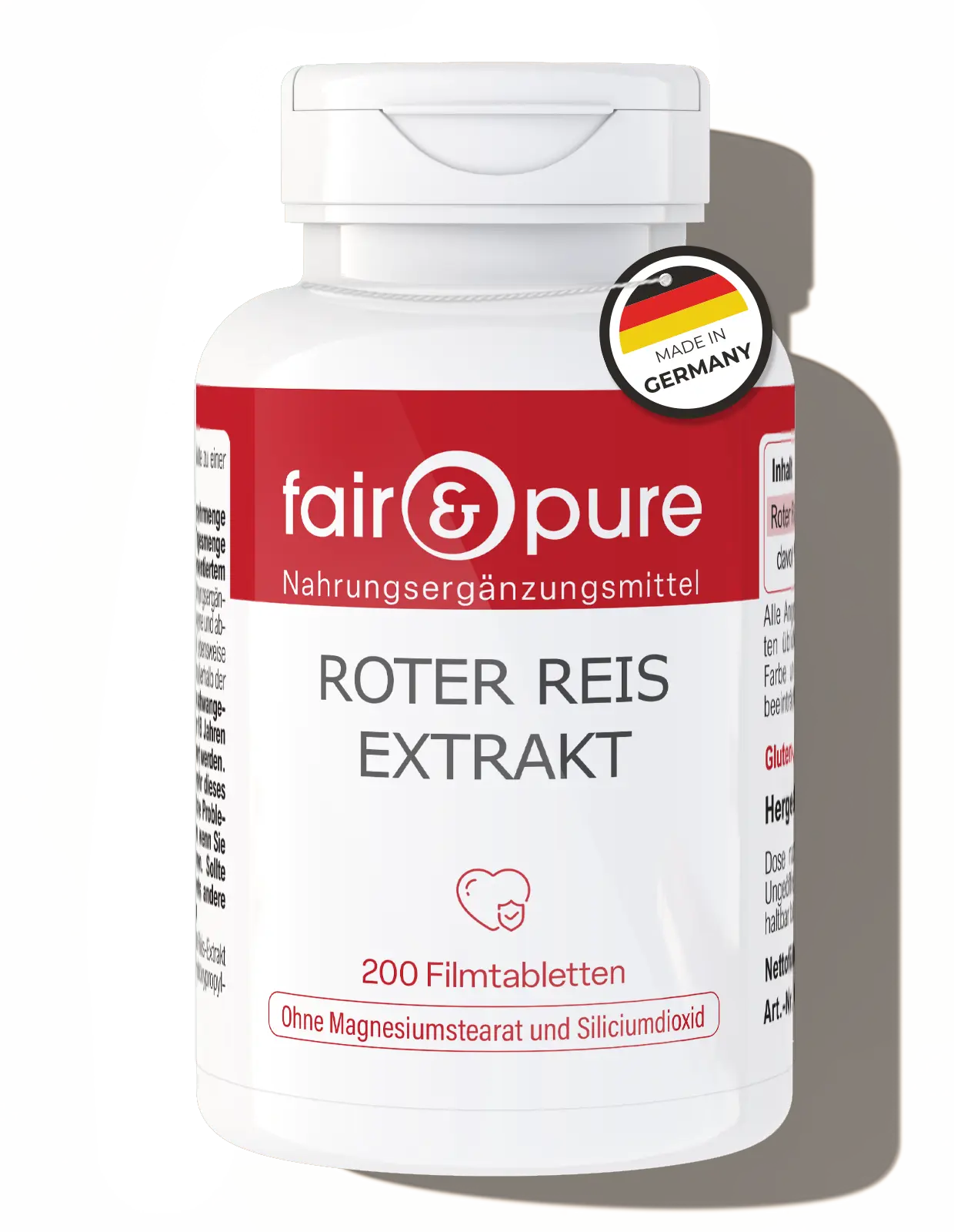 Roter Reis Extrakt - 200 Filmtabletten - schluckfreundlich | fair-pure